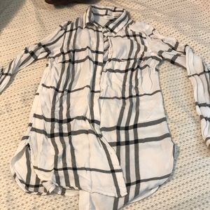 Black & White Window Pane Plaid Shirt